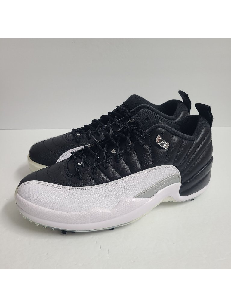 New Nike Air Jordan 12 Low Playoffs Golf Shoes Dh4120-010 Size 9 White Black #1